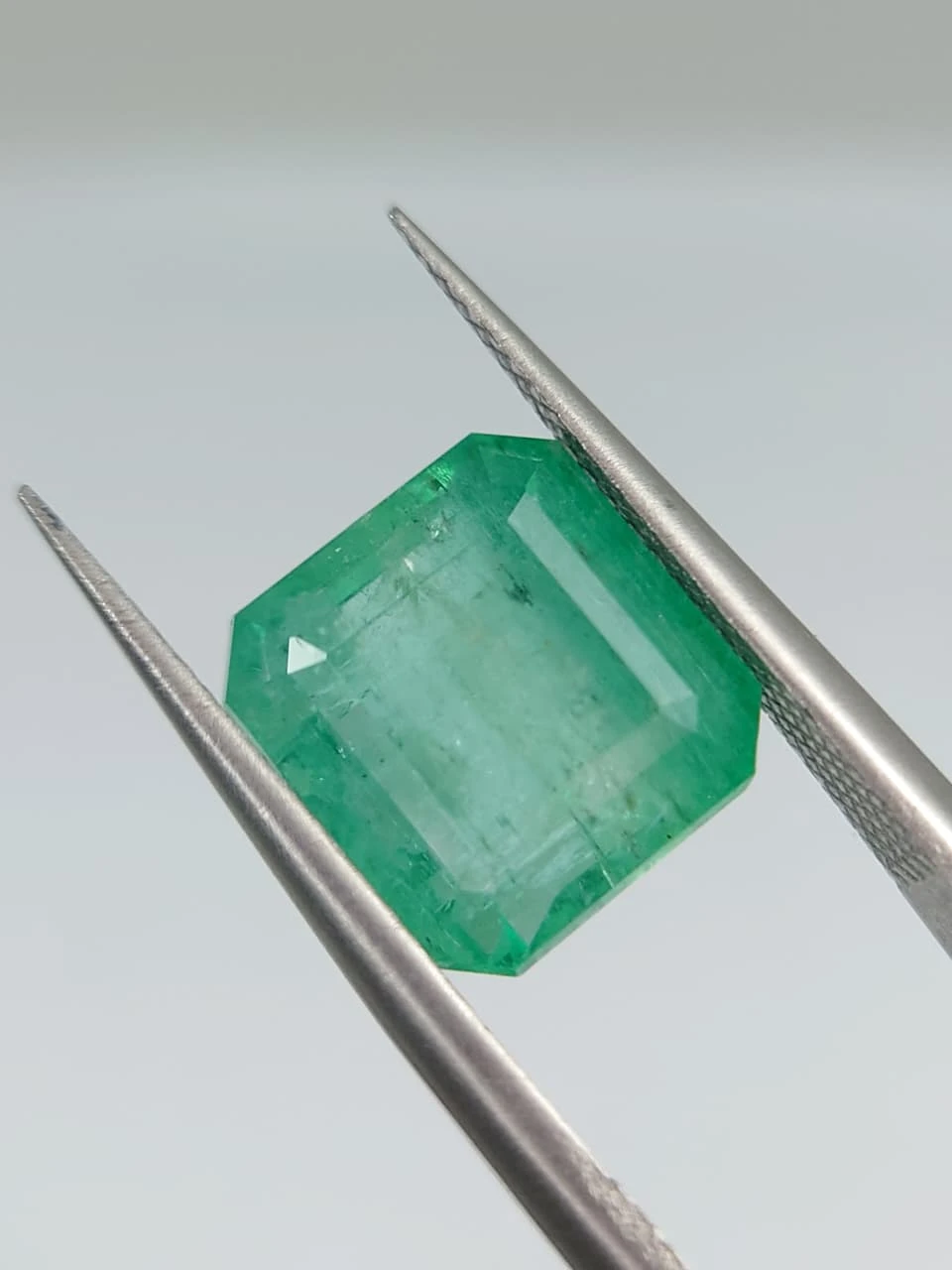 5.3ct Natural Saturated Octagon Faceted Emerald from Afghanistan — view 3